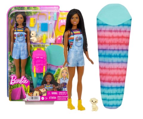 BARBIE Kemping Lalka Brooklyn + akcesoria MATTEL HDF74