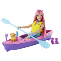 BARBIE Kemping Lalka Daisy + kajak zestaw MATTEL HDF75