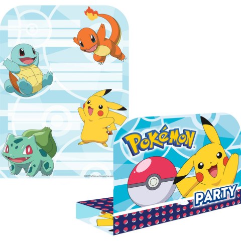 Invitations to the party POKEMON 8pcs with envelopes AMSCAN 9904829