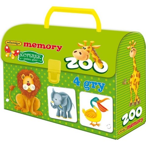 Gra Kuferek ZOO MEMORY 4 gry ADAMIGO 6441