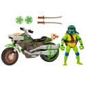 WOJOWNICZE ŻÓŁWIE NINJA Figurka LEONARDO Pojazd NINJA KICK CYCLE Motocykl PLAYMATES 83431