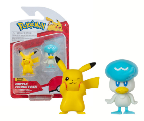 POKEMON Figurka bitewna Zestaw Figurki PIKACHU + QUAXLY 2pak JAZWARES PKW3357