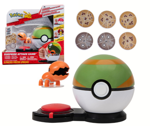 Gra Pokemon SURPRISE ATTACK Trapinch + Nest Ball JAZWARES PKW3169