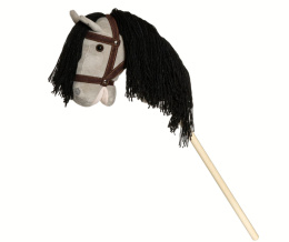 HOBBY HORSE Koń na kiju z lejcami 80cm Szary TEDDYKOMPANIET 03001