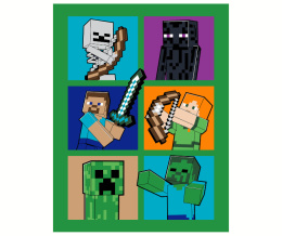 Kocyk polarowy MINECRAFT Koc 150x200 cm Polar 200GSM CARBOTEX MC008