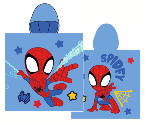 Ponczo Poncho Ręcznik SPIDEY dla dzieci 55x110 Kaptur Bawełna CARBOTEX CSPYP4