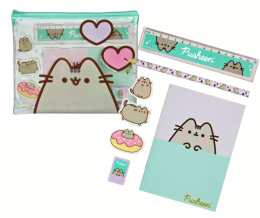 PUSHEEN Zestaw przyborów Notes Piórnik Ołówek Gumki Linijka Temperówka 8el. UNDERCOVER PUSE6423