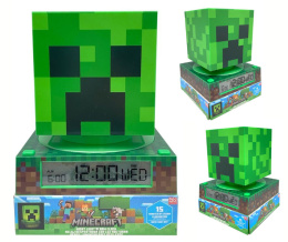 Lampka Nocna 3D MINECRAFT Budzik Zegar Czas Data KIDS MIN3020