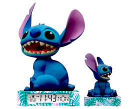 Lampka Nocna 3D STITCH Budzik Zegar Czas Data KIDS LAS3055