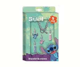 Zestaw Bransoletka i zawieszki STITCH Charms 5szt. KIDS ST00099