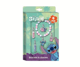 Zestaw Bransoletka i zawieszki STITCH Charms 6szt. KIDS ST00103