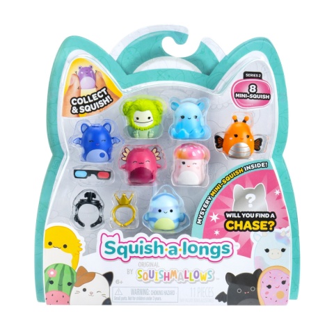 SQUISHMALLOWS Zestaw Figurek SQUISH A LONGS Figurka Niespodzianka 8pak s2 JAZWARES SQAL0025