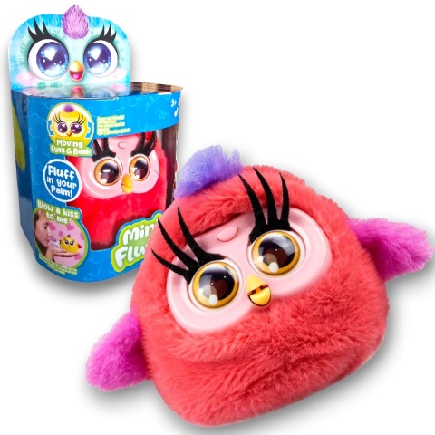 MINI FLUFF Śpiewający Interaktywny PUSZYSTY PTASZEK Koralowy