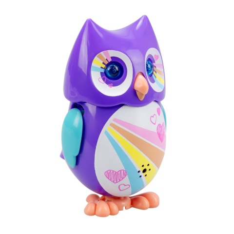 MINI HOOT Śpiewająca Interaktywna SOWA Świecące oczy Fioletowa