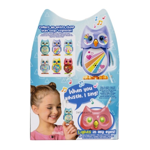 MINI HOOT Śpiewająca Interaktywna SOWA Świecące oczy Niebieska